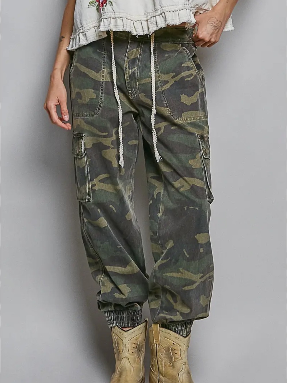 POL Olive Camo Cargo Joggers NEW FALL WINTER